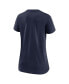 ფოტო #2 პროდუქტის Women's Heathered Navy Denver Broncos Lock Up Tri-Blend V-Neck T-shirt