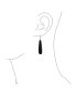 ფოტო #4 პროდუქტის Simple Black Natural Onyx Elongated Teardrop Lever Back Dangle Earrings For Women Sterling Silver