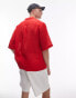 Фото #2 товара Topman short sleeve sheer holiday shirt in red