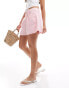 Фото #4 товара Mango straight woven shorts in washed pink