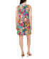 Фото #2 товара Petite Printed Three-Ring Sleeveless Shift Dress