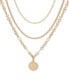 ფოტო #1 პროდუქტის Gold-Tone Crest Layered Pendant Necklace, 16" + 3" extender