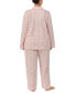 Plus Size 2-Pc. Long-Sleeve Notch-Collar Long Pants Pajama Set