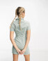 Фото #4 товара ASOS DESIGN cord mini shirt dress with zip in sage