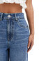 Daisy Street relaxed denim jorts in mid blue