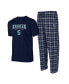 ფოტო #1 პროდუქტის Men's Navy, Gray Seattle Kraken Arctic T-shirt and Pajama Pants Sleep Set
