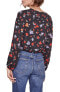 ASTR the Label 188856 Womens Melanie Floral Wrap Blouse Black Multi Size Medium
