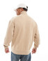 HUGO Blue neeler half zip sweatshirt in beige