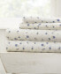 Фото #1 товара Soft Floral Double Brushed Patterned Sheet Set, Twin