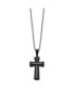 Black IP-plated Medium Pillow Cross Pendant Cable Chain