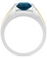 Фото #3 товара Men's London Blue Topaz (2-1/2 ct. t.w.) & Diamond (1/4 ct. t.w.) Ring in Sterling Silver & 14k Gold-Plate