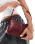 Pull&Bear contrast stitch shoulder bag in burgundy