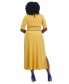 Фото #3 товара Women's Contrast-Trim Short-Sleeve Midi Dress