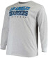 ფოტო #3 პროდუქტის Men's Big and Tall Heathered Gray Los Angeles Chargers Practice Long Sleeve T-shirt