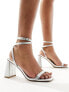 Фото #1 товара Simmi London Wide Fit Bolt block heeled sandal in embellished silver