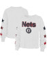 ფოტო #1 პროდუქტის Women's '47 White Brooklyn Nets 2021/22 City Edition Call Up Parkway Long Sleeve T-shirt