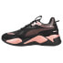 Фото #3 товара Puma RsX Black Rose Lace Up Womens Black Sneakers Casual Shoes 38540601