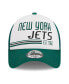 Фото #2 товара Men's White, Green New York Jets Stacked A-Frame Trucker 9FORTY Adjustable Hat