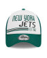 ფოტო #2 პროდუქტის Men's White, Green New York Jets Stacked A-Frame Trucker 9FORTY Adjustable Hat