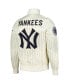 Men's Cream New York Yankees Cooperstown Collection Pinstripe Retro Classic Satin Full-Snap Jacket