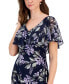 Women's Jersey-Fabric Flutter-Sleeve Sheath Dress