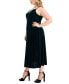 Фото #3 товара Plus Size Velvet Empire-Waist Sleeveless Midi Dress