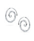 Фото #4 товара Boho Geometric Tribal Swirl Hammered Wire Spiral Hoop Threader Earrings For Women For Teen .925 Sterling Silver