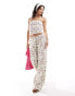 Фото #1 товара ASOS DESIGN waffle wide leg trouser co-ord in fruit print