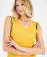 Women's Crochet-Trim Tank Top Golden Glo, XS - фото #3