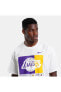 Фото #4 товара NBA Max90 Los Angeles Lakers Essential Men's T-Shirt White Beyaz Pamuklu Erkek Tişört