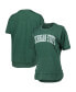 Фото #1 товара Women's Heathered Green Distressed Michigan State Spartans Arch Poncho T-shirt