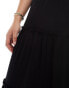 ASOS DESIGN Curve tiered maxi skirt in black