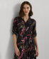 ფოტო #3 პროდუქტის Women's Belted Floral Shirtdress