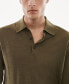 Фото #5 товара Men's 100% Merino Wool Long- Sleeved Polo Shirt