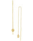 ფოტო #4 პროდუქტის Textured Disc Threader Earrings in 14k Gold