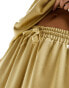 Flounce London satin floaty trousers in gold co-ord