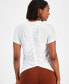 Фото #1 товара Women's Relaxed Scoop-Neck Back-Ruched Short-Sleeve T-Shirt, Created for Macy's