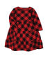 Фото #4 товара Toddler Girls Cotton Dresses, Buffalo Plaid Leopard