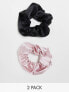 Pieces 2 pack scrunchies in black and pink