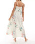 Фото #4 товара ASOS DESIGN trapeze maxi beach dress in postcard print