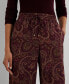 ფოტო #3 პროდუქტის Women's Paisley Satin Charmeuse Wide-Leg Pants