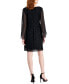 ფოტო #2 პროდუქტის Petite Round-Neck Long-Cape-Sleeve Lace Dress