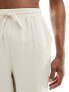 South Beach linen blend beach trouser in sand