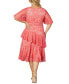 Фото #3 товара Women's Plus Size Lace Affair Tiered Cocktail Dress