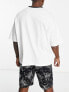ASOS DESIGN pyjama set with t-shirt and shorts in black and white with burger print