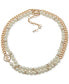 Фото #1 товара Gold-Tone Imitation Pearl Omega Double Row Necklace, 16" + 3" extender