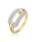 ფოტო #1 პროდუქტის Sterling Silver Adults 14k Yellow Gold Plated with Cubic Zirconia Open Link Stacking Ring