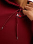 Tommy Hilfiger ribbed logo hoodie in burgundy