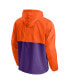 Фото #4 товара Men's Orange and Purple Clemson Tigers Thrill Seeker Half-Zip Hoodie Anorak Jacket