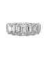 ფოტო #4 პროდუქტის Moissanite Emerald Five Stone Band 2-9/10 ct. t.w. Diamond Equivalent in 14k White Gold